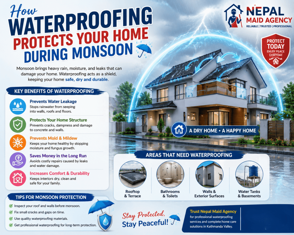 How Waterproofing Protects Your Home During Monsoon Nepal